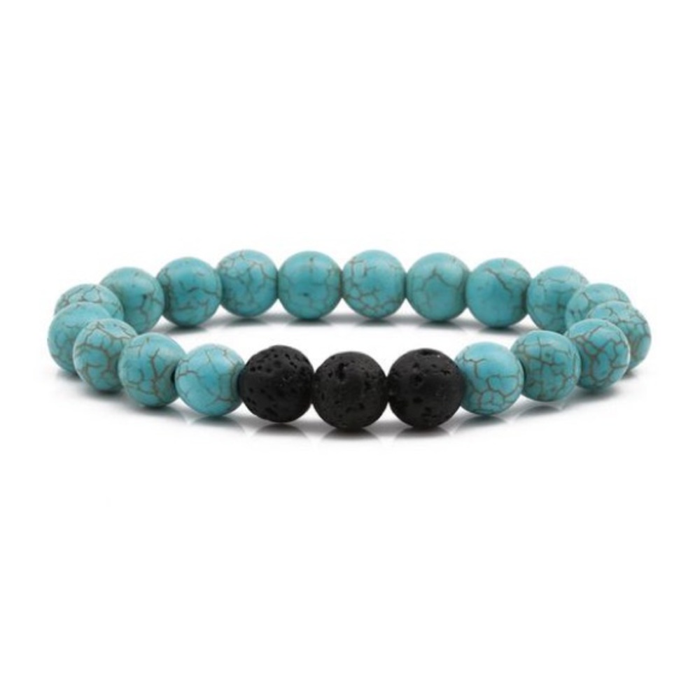 🔥3/$20 Sale🔥 Turquoise Lava Bead Stretch Bracelet